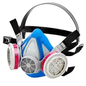 REUSABLE HALF FACE RESPIRATOR FACEPIECE MASK & 2 P100 PARTICULATE FILTERS LARGE
