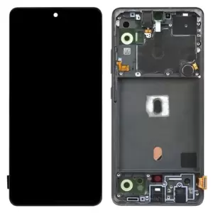 Para Samsung Galaxy A51 5G SM-A516 OEM Grado S de la Pantalla AMOLED y el Ensamblaje Del Digitizador + Parte Del Cuadro (sin Logotipo) - Negro