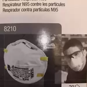 3M 8210 N95 Particulate Respirator, 1- Box of 20 Masks EXP 2027