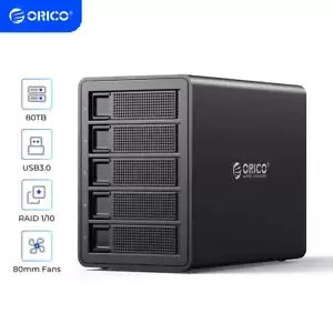 ORICO 5Bay Raid Hard Drive Enclosure USB3.0 to SATA for 3.5'' HDD SSD 150W Power
