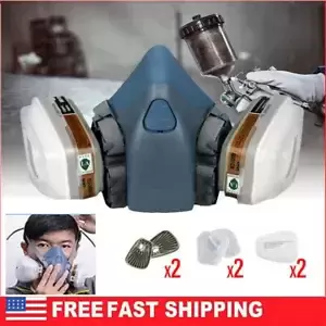7 in 1 Half Face Gas Mask Respirator Spray Painting Face Piece Safety Sets 7502