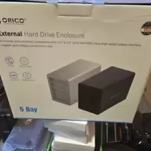 ORICO 3559U3 External 5 bay Hard Drive Enclosure 2.5 & 3.5" Black USB 3.0 NIB