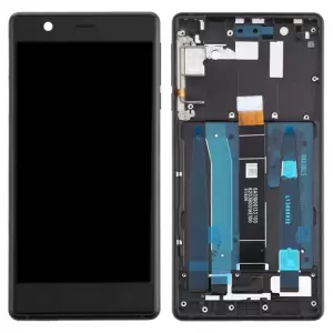 Para Nokia 3 TA-1032, TA-1020, TA-1028, TA-1038 Grado C Pantalla LCD y Conjunto de Digitizador + Reemplazo de Cuadro (sin Logotipo) - Negro