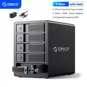 ORICO 5 Bay Raid USB3.0 to SATA External Hard Drive Enclosure for 3.5\'\' HDD US