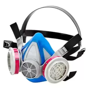 REUSABLE HALF FACE RESPIRATOR FACEPIECE MASK & 2 P100 PARTICULATE FILTERS MEDIUM