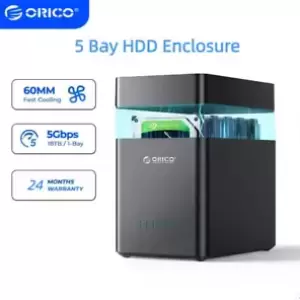 ORICO 2/5Bay Hard Drive Enclosure USB3.0/Type-C to SATA for 3.5'' HDD SSD w/ Fan