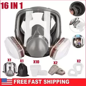 Full Face Gas Mask Painting Spraying Respirator w/Filters Set for 6800 Facepiece