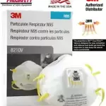 3M 8210V N95 Particulate Respirator Protection Masks W/ Exhalation Valve 10 BX