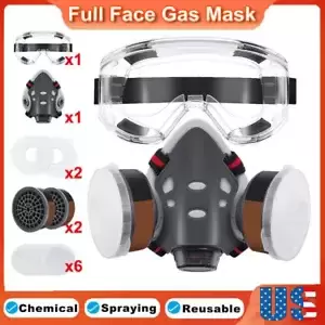 Full Face Gas Mask Facepiece Respirator For Sanding Painting Spraying Pesticide