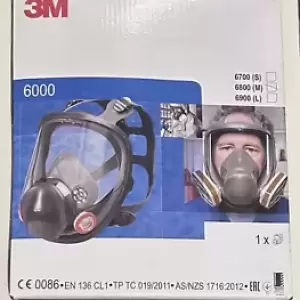 3M 6800 Full Face Reusable Respirator, Full Facepiece , Size: MEDIUM